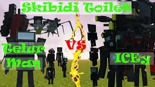 Skibidi toilet Telur Man V.19.1 Vs Skibidi Toilet ICEy V.2.7 | minecraft addon Battle @DaFuqBoom