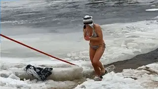 BATHING ICE WATER SWIMMING #20 ICE HOLE BATHING | COLD WATER | SWIMM WINTER EPIPHANY BAPTISM 2024