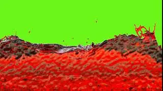Red ink, Blood splashes, Red liquid Splashing on green screen