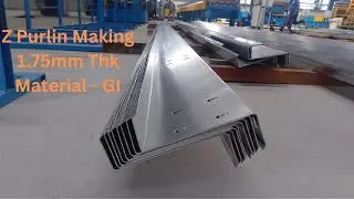 Z  Purlin Manufacturing | 1.75mm Thk | GI Material | PEB Structure