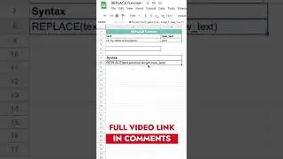 REPLACE Formula in Google Sheets | REPLACE one string with another | 1 Minute Google Sheets