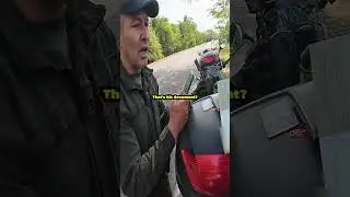 Officers stop bikers out of their country 😳 @oriandkaito-motoadventures