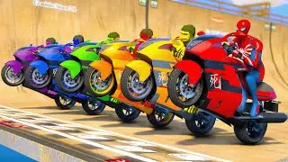 SPIDERMAN & Color Hulk, FNAF Racing Motorcycles Event Day Competition Challenge Who Will Win? #1021