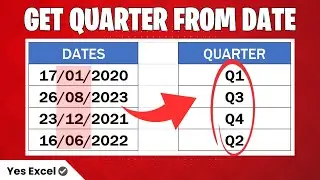 Get Quarter from a Date in Excel