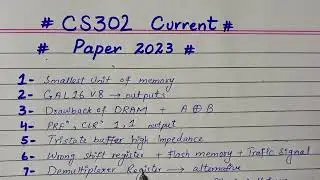 CS302 current paper 2023 || final term preparation ||
