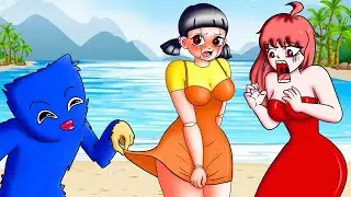 Huggy Wugyy With Squid Game Doll Trouble - Friday Night Funkin' Animation | Gacha Animations