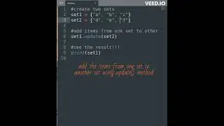 update()  in python set 