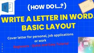 How to Write a Letter in Word | Layout | Cover Page | Easy and Quick Tutorial