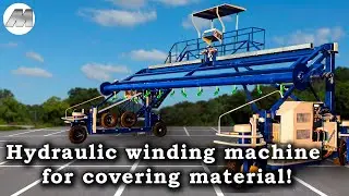 Winding machine for covering material