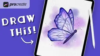 Procreate Step by Step Tutorial - Watercolor Butterfly - Draw With Me- iPad Art- Spring Illustration