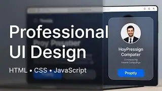 Professional Profile Card UI Design | HTML CSS JavaScript