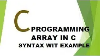 Array In C Language|Full Explanation With Example (