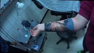 We remove the film Suprasorb-F! After five days of healing tattoo!