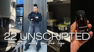 22 UNSCRIPTED 🎞️ unfiltered week in my life, reset day, content dates, new braids, shopping + more