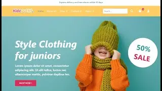 KidzOutfit WooCommerce Kids Fashion Templates  Design  || Using HTML CSS Bootstrap & JS