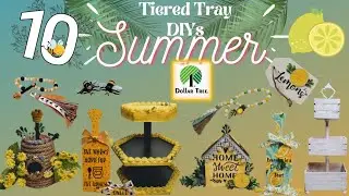 10 New Dollar Tree Summer Bees and Lemons Tiered Tray DIYs with Tiered Trays || + 2 Kitchen Reveals