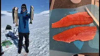 Isfiske (Påsken 2023) - Storørret og Storrøye på Samme Dag