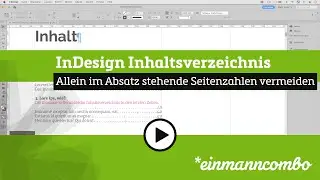 InDesign Inhaltsverzeichnis: Allein im Absatz stehende Seitenzahlen vermeiden