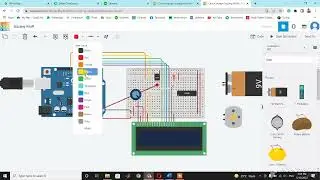 Automatic Cooling System | Arduino | TinkerCad | temperature sensor | LCD screen | H Bridge | motor