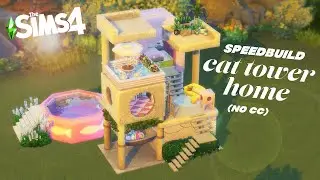 GIANT CAT TOWER HOUSE SPEEDBUILD (no CC) | The Sims 4