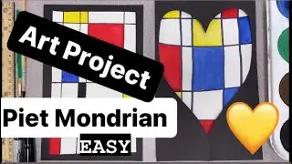 Mondrian Drawing for Kids - with PAINT !!! Step by Step 
