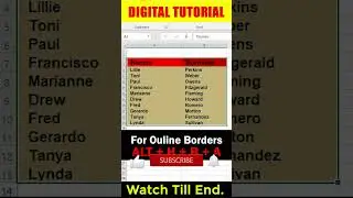 Excel Hack - Keyboard Shortcut to Outline Border | Create Borderline 
