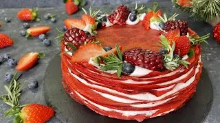 БЛИННЫЙ ТОРТ без духовки. Блинный торт КРАСНЫЙ БАРХАТ, простой рецепт.