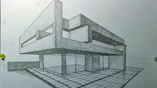 Architecture 60 - How to Draw Two Point Perspective House