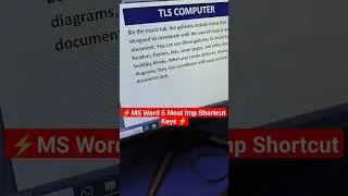 MS Word 5 Most Imp Shortcut keys #msword #excel #computer #viral