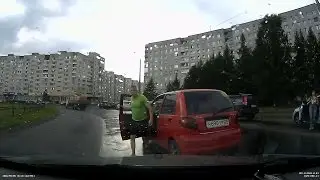 Страшный и опасный на красном Matiz. Северодвинск