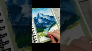 Mountain ⛰️ scenery / Oil pastel / Subscribe 💖 #shorts #oilpastel #painting
