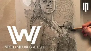 Delores West World Mixed Media Sketch