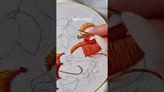 Satin stitch bright pumpkin embroidery #embroidery #handembroidery #handmade #stitch #art #pumpkin