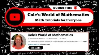 Unlock Math Mastery with Cole's World of Mathematics! 