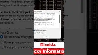Disable Proxy Information in AutoCAD