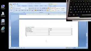Microsoft Word 2007 Entering data into a table