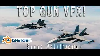 Top Gun VFX in Free VFX software: Full Blender 3d scene walkthrough