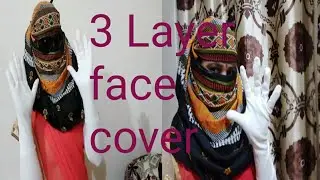 3 Layer dupatta face cover with long gloves and socks and gogles in saree.gatak video.