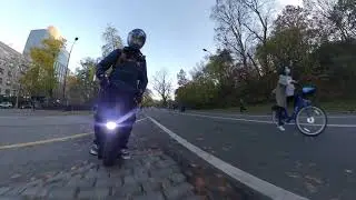 Speed up Version (4X): Full Loop Sunset Riding EUC Sherman in Central Park NY (Loop 1 of 2)