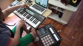 LIVE LOOPING HIPHOP BEATS: Maschine, Novation Launch Key 49 jam, Ableton Live