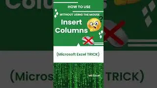 How to Insert Row and Column in excel without using mouse  