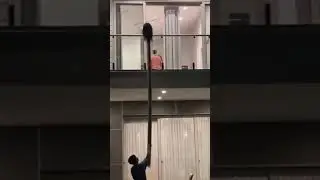Scaring roommates with (fake) head on a stick prank - funny bits