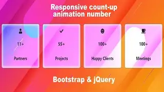 counter-up animated number use Bootstrap and jQuery !!!!