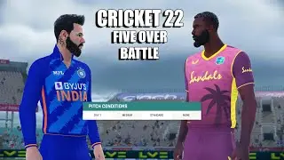 INDIA VS WEST INDIES FIVE OVER BATTLE🏏 CRICKET 22 PS5 GAMEPLAY😍