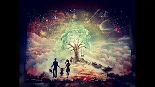 The tree of education - spray paint art -