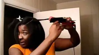 #35 Flat Ironed Silky Natural Hair/Silk Wrap