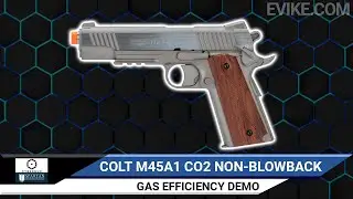 Colt M45A1 CO2 Powered Non Blowback Airsoft High Power Gas Pistol - Gas Efficiency Demo