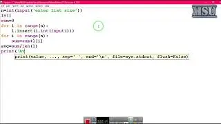 GE8161 Problem Solving and python Programming Laboratory 02   Average of list of numbers