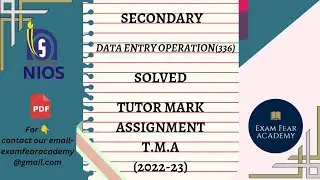 TUTOR MARK ASSIGNMENT | NEW T.M.A | 2023-24| NIOS | SECONDARY | HOME SCIENCE (216)