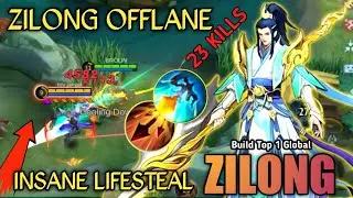 Zilong Inspire Insane Lifesteal ( AUTO WIN ) ~ Build Top 1 Global Zilong ~ MLBB 🔥
